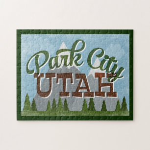 Park City Utah Roligt Retro Snowy Mountains Pussel