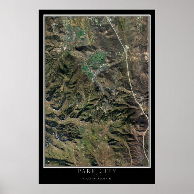 Park City Utah Satellite Poster Karta (Framsidan)