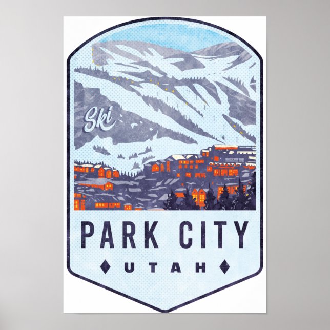 Park City Utah Ski Badge Poster (Framsidan)