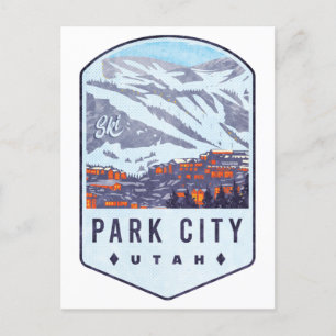 Park City Utah Ski Badge Vykort