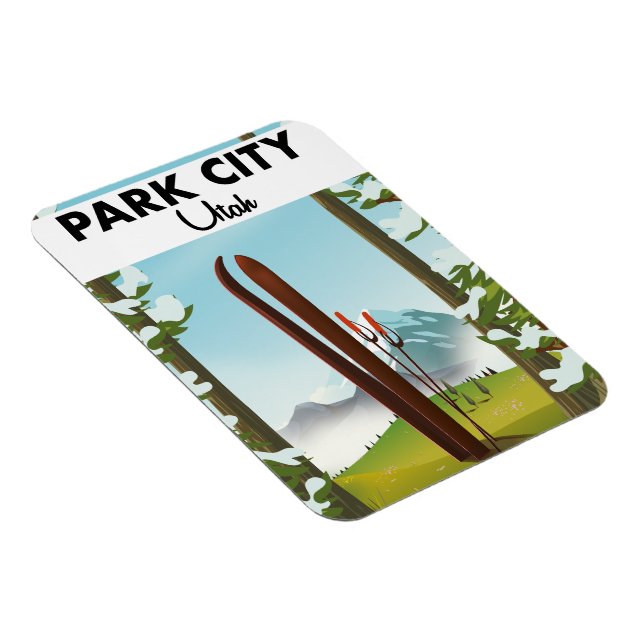 Park City Utah Ski poster Magnet (Högersidan)