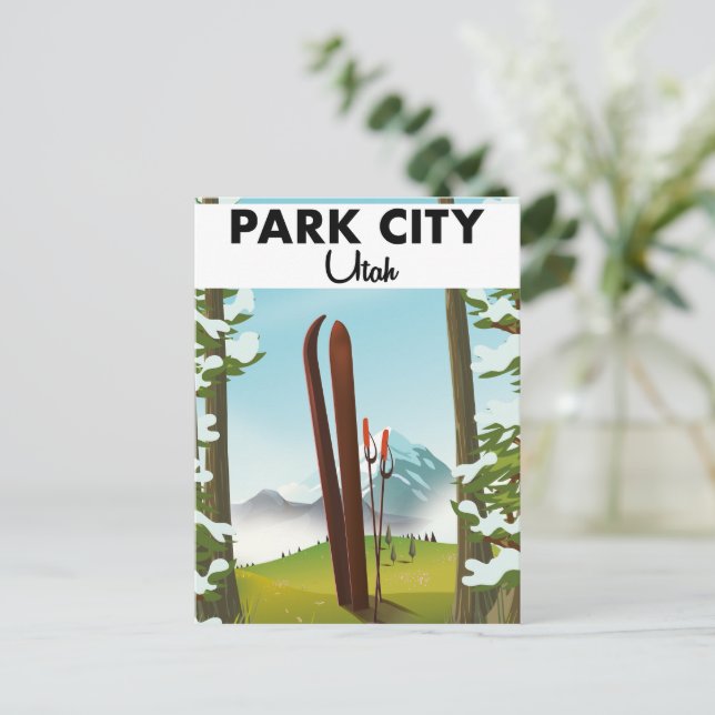 Park City Utah Ski poster Vykort (Stående Fram)