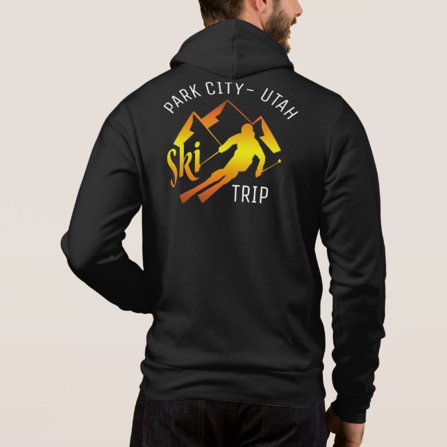 Park City Utah Ski Resa Äventyr Skiing Group T Shirt (Baksida)