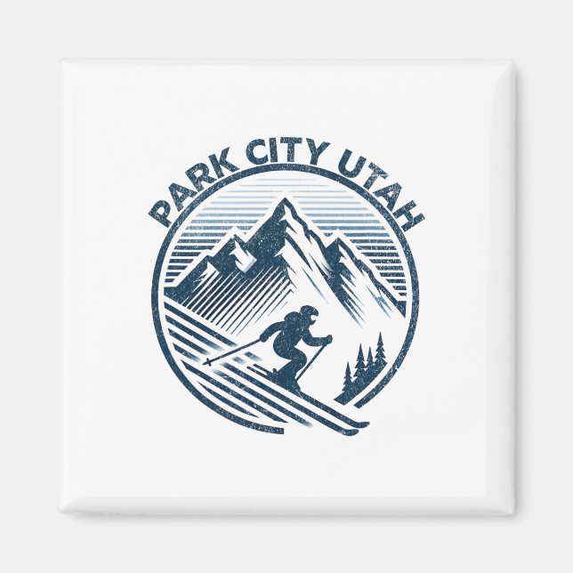 Park City Utah Ski Resort Winter Skiing Magnet (Framsidan)