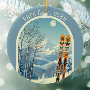 Park City Utah skidminne Julgransprydnad Keramik