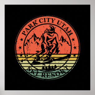 Park city Utah skidort vintage Poster