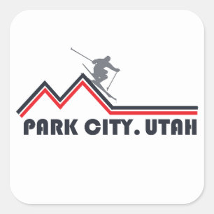 Park City Utah-skidorten Fyrkantigt Klistermärke