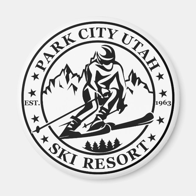 Park City Utah-skidorten Magnet (Framsidan)