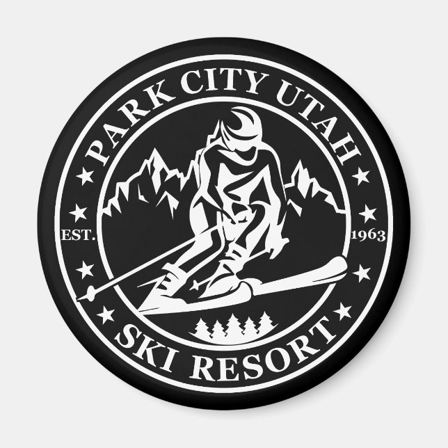 Park City Utah-skidorten Magnet (Framsidan)