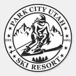 Park City Utah-skidorten Runt Klistermärke