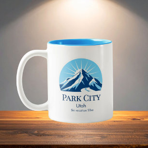 Park City Utah skidortssouvenir Två-Tonad Mugg