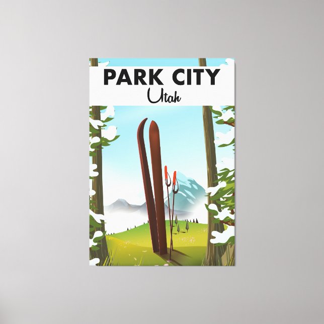 Park City Utah skidposter Canvastryck (Framsida)
