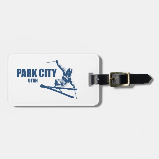 Park City Utah Skier Bagagebricka (Horisontell Framsida)