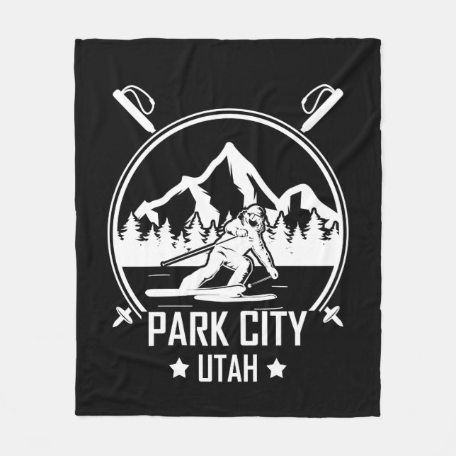 Park City Utah skiing Fleecefilt (Framsidan)