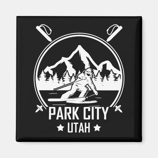Park City Utah skiing Magnet (Framsidan)