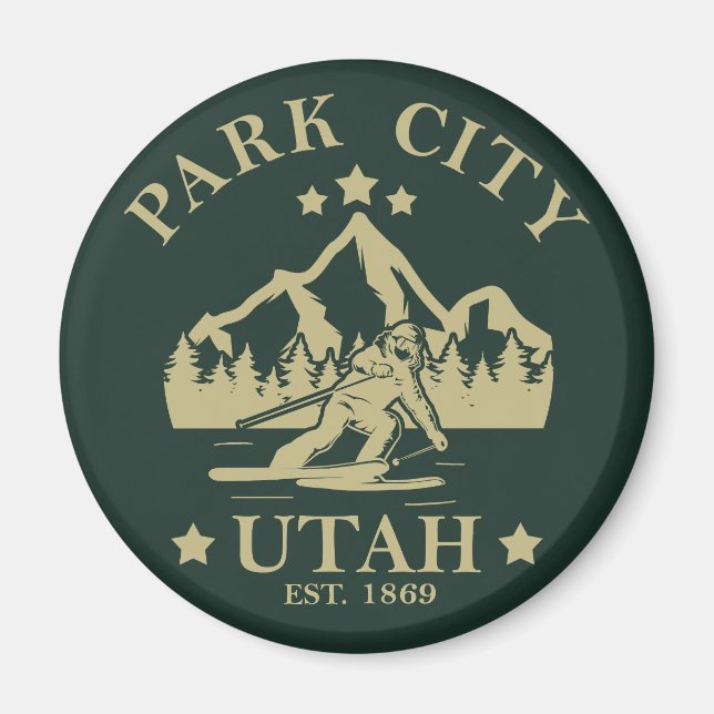 Park City Utah skiing Magnet (Framsidan)