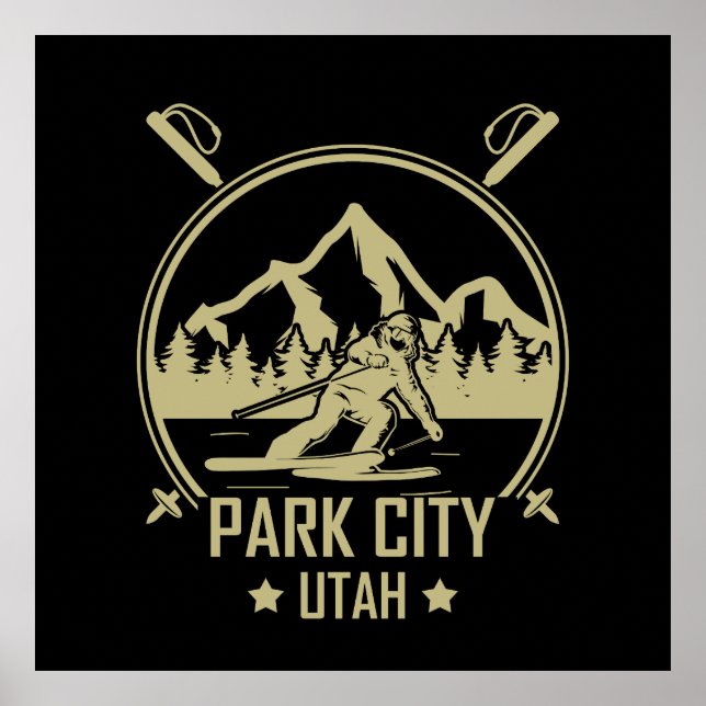 Park City Utah skiing Poster (Framsidan)
