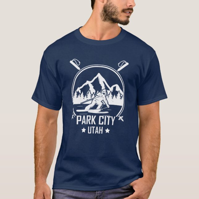 Park City Utah skiing T Shirt (Framsida)