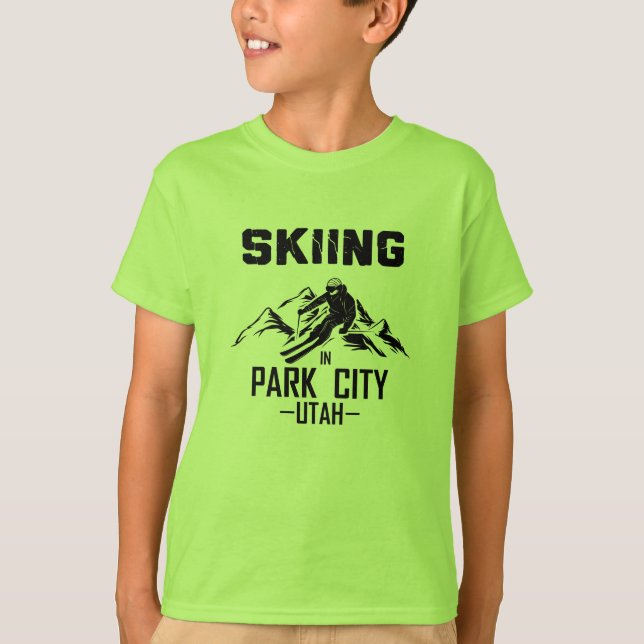 Park City Utah skiing T Shirt (Framsida)