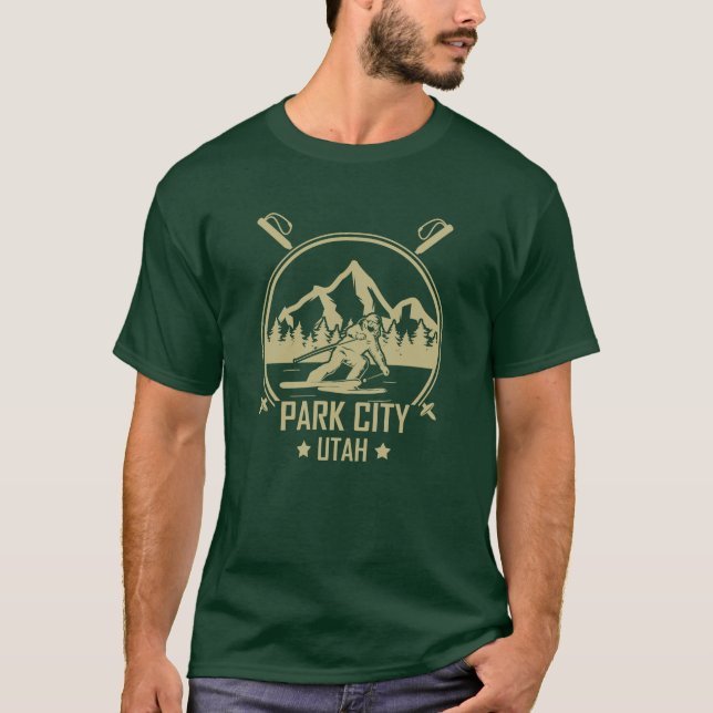 Park City Utah skiing T Shirt (Framsida)