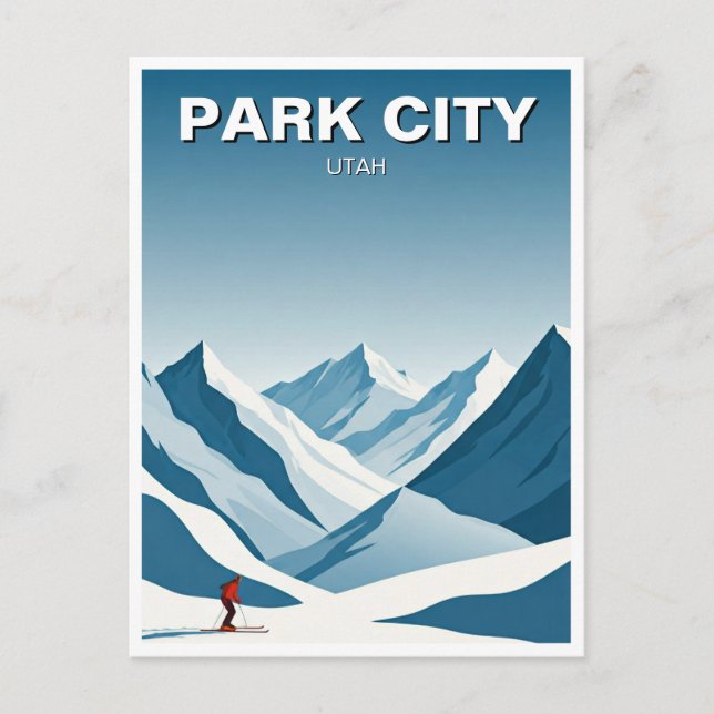Park City Utah Skiing Travel Vykort (Framsida)