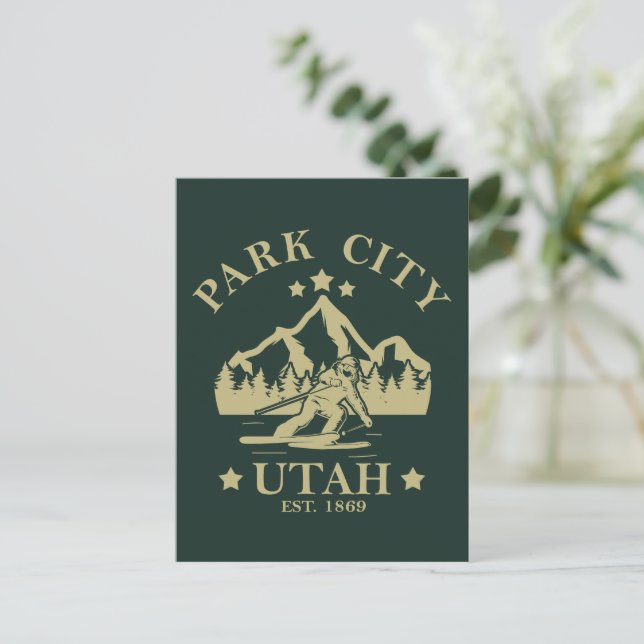 Park City Utah skiing Vykort (Stående Fram)