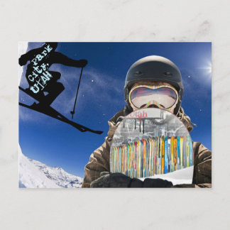 Park City, Utah Snowboard & Ski Postcard Vykort