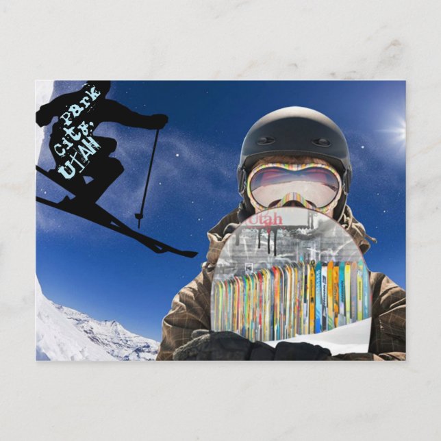 Park City, Utah Snowboard & Ski Postcard Vykort (Framsida)
