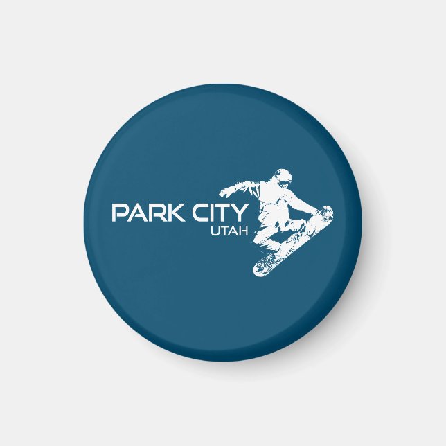 Park City Utah Snowboarder Magnet (Framsidan)