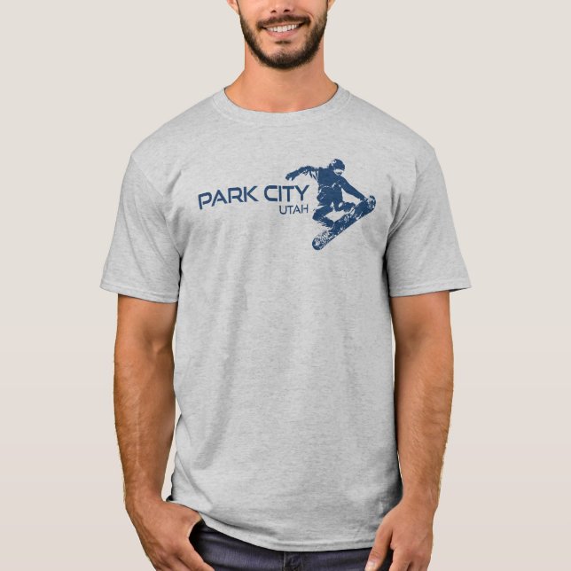 Park City Utah Snowboarder T Shirt (Framsida)