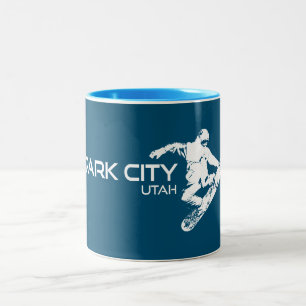 Park City Utah Snowboarder Två-Tonad Mugg