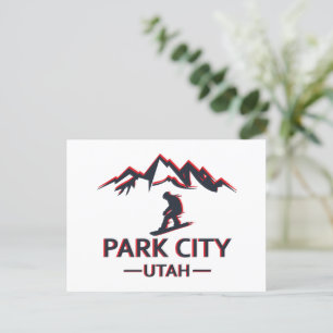 Park City Utah snowboarding Helg Vykort