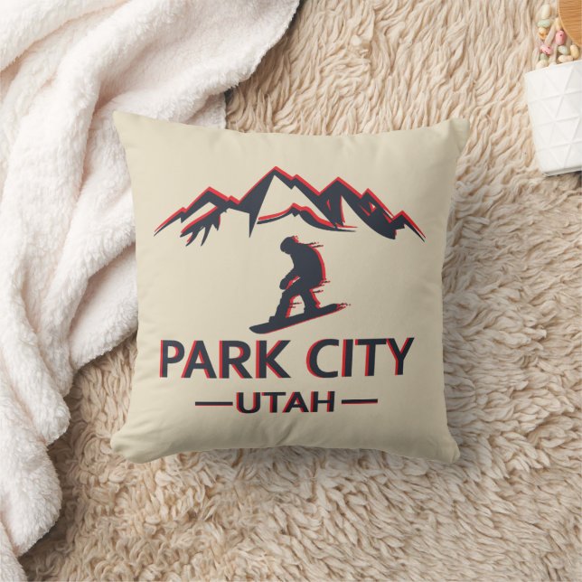 Park City Utah snowboarding Kudde (Filt)