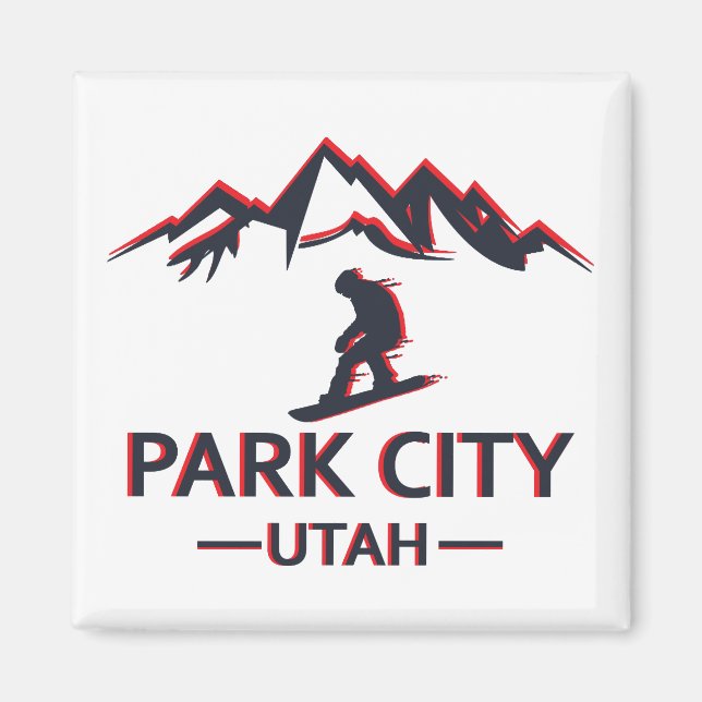 Park City Utah snowboarding Magnet (Framsidan)