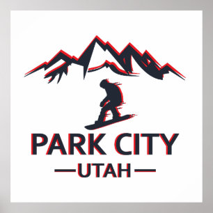 Park City Utah snowboarding Poster