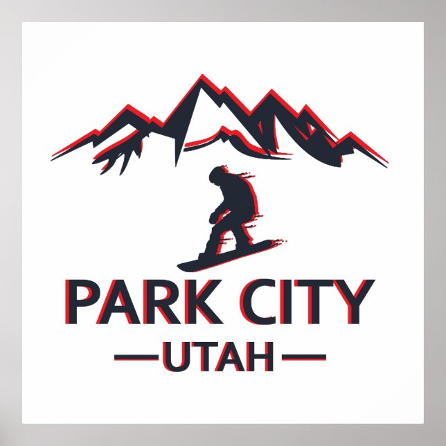 Park City Utah snowboarding Poster (Framsidan)