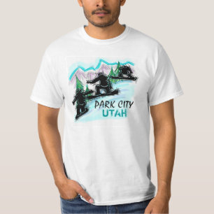 Park City Utah teal snowboarder-värdegaranti Tee