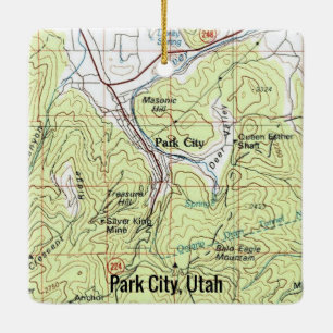Park City Utah Topo Karta Julgransprydnad Keramik