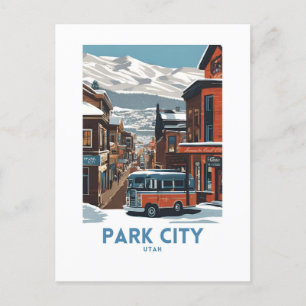 Park City Utah Travel Art Vykort