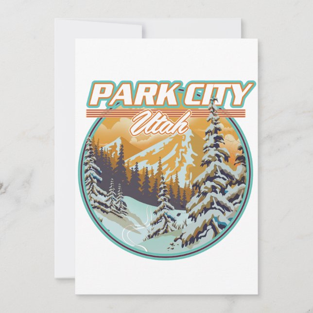 Park City Utah Travel Logotyp Inbjudningar (Framsida)