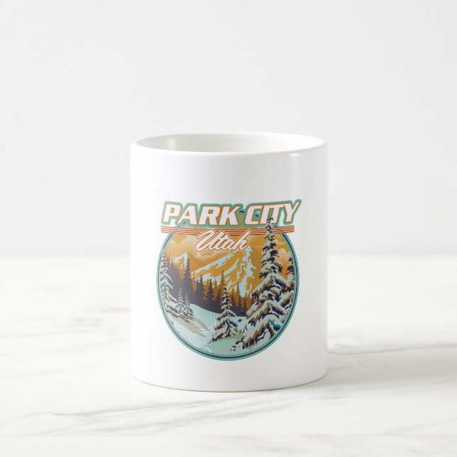 Park City Utah Travel Logotyp Magisk Mugg (Center)