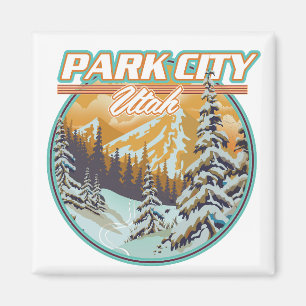 Park City Utah Travel Logotyp Magnet