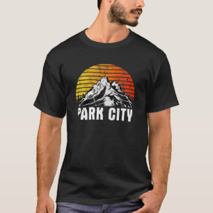 Park City Utah USA Retro Mountains för manar T Shi Shirt