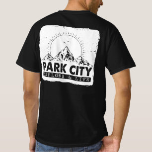 Park City Utah utforskar och upplever en stressad T Shirt