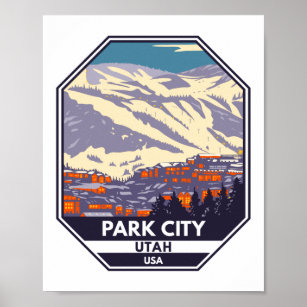 Park City Utah Winter Area Emblem Poster