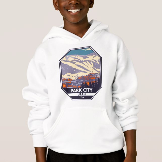 Park City Utah Winter Area Emblem  T Shirt (Framsida)