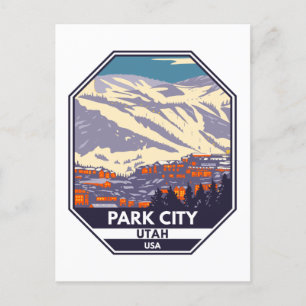 Park City Utah Winter Area Emblem Vykort