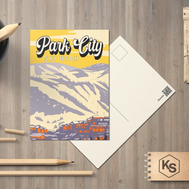 Park City Utah Winter Area Vintage Vykort (Skapare uppladdad)