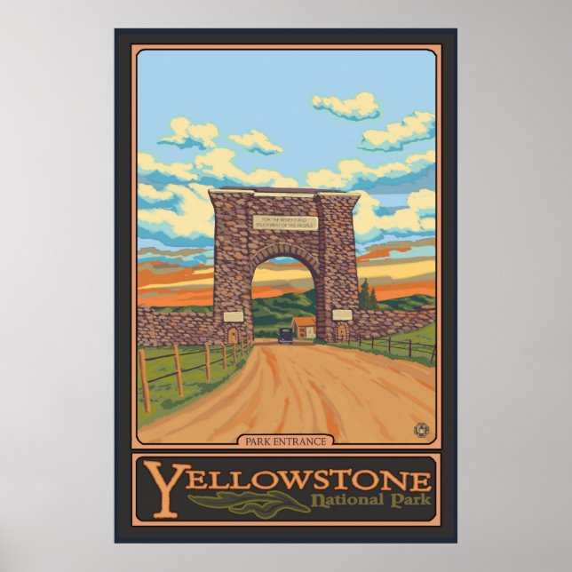 Park Entrance - Yellowstone Nat'l Park Poster (Framsidan)