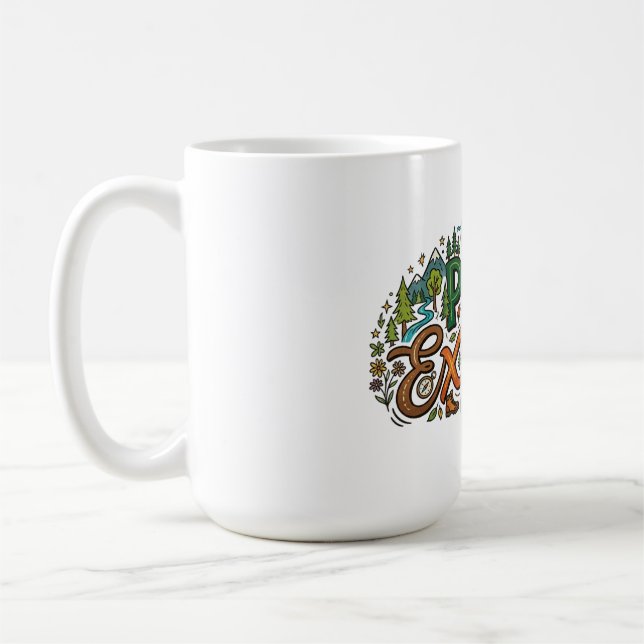 Park Explorer – Äventyrsnatur T-Shirt Kaffemugg (Vänster)